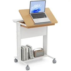 CostwayBureau Portable Roulant Bureau d'Ordinateur avec Plateau Inclin... pas cher