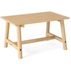CostwayTable Basse d'Extérieur en Bois Massif avec Plateau à Lattes Ta... pas cher
