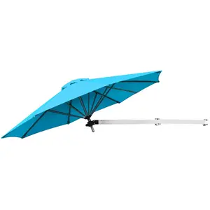 CostwayParasol en Porte-à-faux Mural de 247 Cm Parasol avec Mât Réglab...