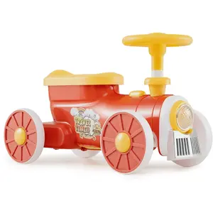 CostwayVoiture à Enfourcher avec Volant Bouton de Sifflet de Train Esp... pas cher