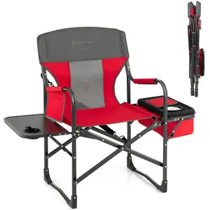 CostwayChaise de Camping Pliante Chaise de Réalisateur Robuste avec Ta... pas cher