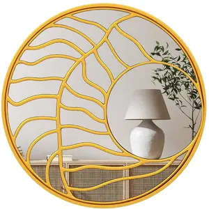 CostwayMiroir Mural Doré Grand Miroir Mural Rond de 80 cm avec Cadre I...Vendu parcostway