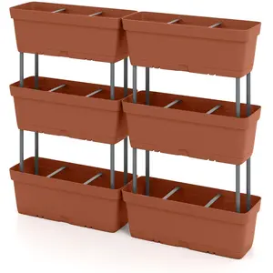 Costway6 Boîtes à Plantes de Jardin Jardinière Verticale Surélevée Arr... pas cher