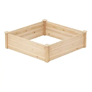 CostwayJardin en Bois surélevé Extérieur Bac à Plantes Carré 102 x 102... pas cher