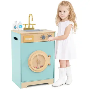 CostwayEnsemble de Lavage pour Enfants Machine à Laver Jouet avec Déte... pas cher