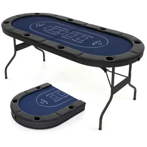 DREAMADE Table de Poker Ovale Pliable pour 8 Joueurs Table de Poker Te... pas cher
