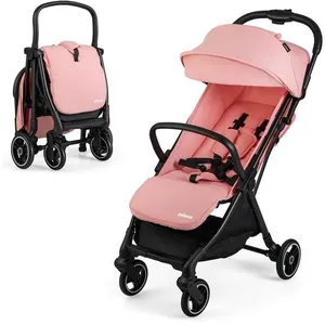 DREAMADE Poussette Canne Bébé 0-3 Ans à 15 kgPoussette Légère Compacte avec Harnais à 5 Points Repose-pieds Réglables Rose