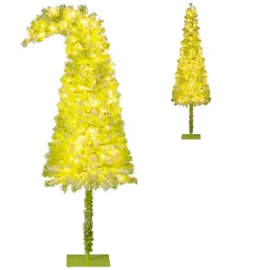 CostwaySapin de Noël Artificiel Pré-éclairé de 180 cm avec Embout Flex... pas cher
