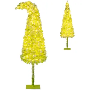 CostwaySapin de Noël Artificiel Pré-éclairé de 210 cm avec Embout Flex... pas cher
