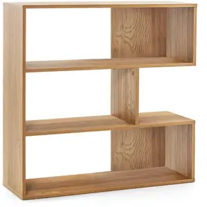 CostwayBibliothèque Concave Ouverte à 3 Étagères Étagère D'angle Autop... pas cher