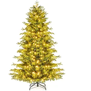 CostwaySapin de Noël Artificiel 180CM Arbre Articulé Pré-éclairé avec ... pas cher