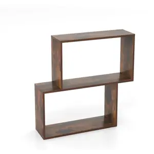 CostwayBibliothèque Géométrique à 3 Niveaux Bibliothèque en Bois Autop... pas cher