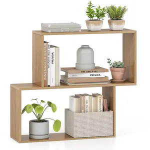 CostwayBibliothèque Géométrique à 3 Niveaux Bibliothèque en Bois Autop... pas cher
