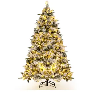 Sapin de Noël Artificiel 215cm COSTWAY 300 Lumières LED Aiguilles de P... pas cher