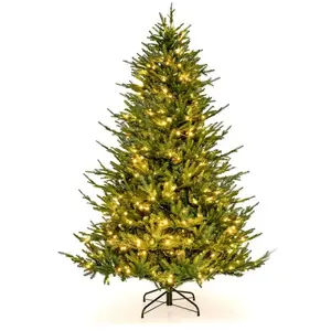 COSTWAY Sapin de Noël Artificiel de 213 cm, Arbre de Noël à Charnière ... pas cher