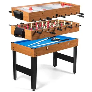 Table multi-jeux 3 en 1 COSTWAY 48 Pouces,Baby-foot, Billard, Hockey P... pas cher