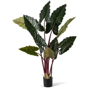 COSTWAY Arbre Artificiel Taro Arc-en-ciel de 160 CM avec 11 Feuilles F... pas cher