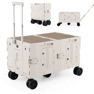 Comparateur de prix : COSTWAY Chariot de Plage/Camping avec Table - Pliable Rapide dans 5s -...