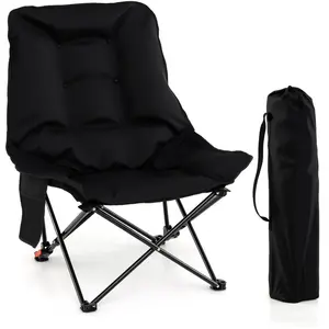 CostwayChaise de Camping Pliable Rembourrée en Tissu Oxford avec Dossi... pas cher