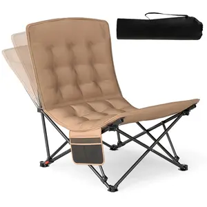 CostwayChaise de Camping Pliable Lounge Recliner Portable avec Dossier... pas cher