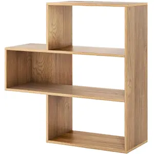 CostwayBibliothèque Convexe Étagères à 3 Niveaux Meuble de Rangement a... pas cher
