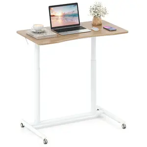 CostwayBureau Mobile Debout Bureau d Ordinateur Réglable en Hauteur en... pas cher