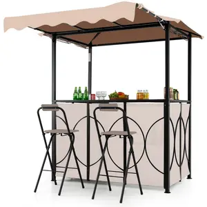 CostwayGazebo de Grill avec Auvent Ensemble de Canopée Bbq Extérieur 3... pas cher