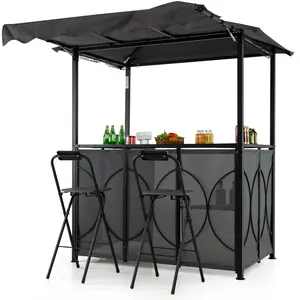 CostwayGazebo de Grill avec Auvent Ensemble de Canopée Bbq Extérieur 3... pas cher