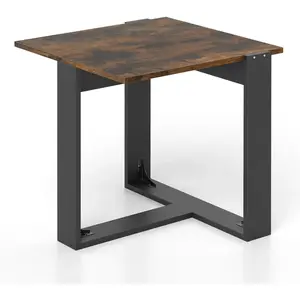 CostwayTable Basse Table d'Appoint Carrée avec Base en Métal en Forme ... pas cher