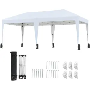 CostwayTente Pliante Pop-up 3 x 6m avec Sac de Transport sur Roulettes... pas cher