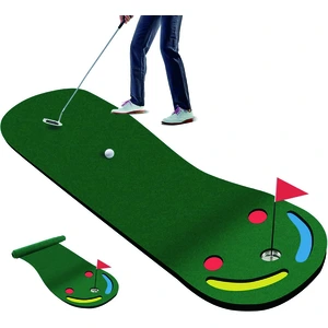 CostwayTapis de Putting de Golf 300 x 96 cm à 3 Trous Aide à l'Entraîn... pas cher