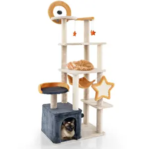 CostwayArbre à Chat Mignon de 160 cm avec Poteaux et Planche à Gratter... pas cher