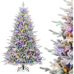 CostwaySapin de Noël Artificiel Floqué et Articulé 8 Modes d'Eclairage... pas cher