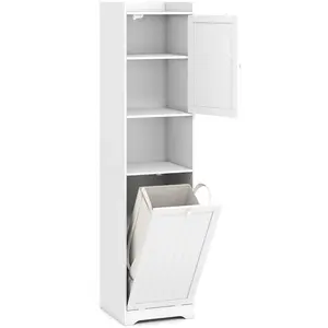 CostwayArmoire de Salle de Bain 170 CM Colonne de Linge Solide & Étroi... pas cher