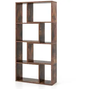 CostwayBibliothèque Géométrique à 4 Niveaux 120 cm de Haut Etagères Ou... pas cher