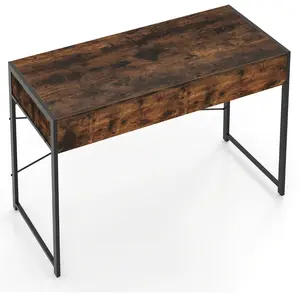 CostwayBureau Informatique avec 2 Tiroirs Bureau de Rédaction Compact ... pas cher