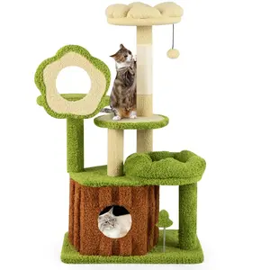 CostwayArbre à Chat pour Chats Tour Multi-niveaux avec Condo Tronc Per... pas cher