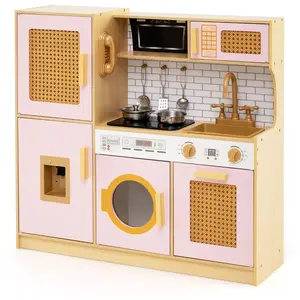 CostwayCuisine pour Enfants en Bois avec Lumières et Sons Réalistes Ré... pas cher