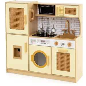 CostwayCuisine pour Enfants en Bois avec Lumières et Sons Réalistes Ré... pas cher