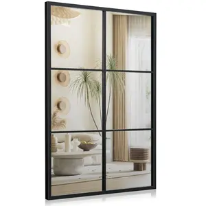 Costway70 x 100 CM Miroir Mural Miroir de Maquillage Vanité à 3 Couche... pas cher