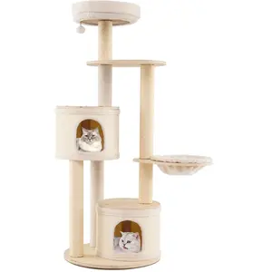 CostwayArbre à Chat de 152 CM Tour en Bois pour Chatons avec Griffoirs... pas cher