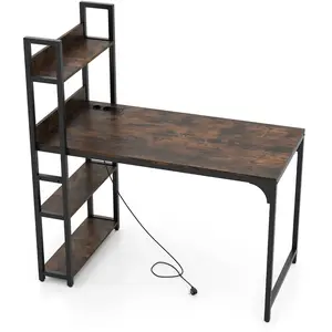 CostwayBureau d'Ordinateur avec Multiprise Bureau d'Étude de 120 CM av... pas cher