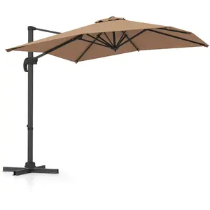 CostwayParasol Déporté avec Pied en Porte-A-Faux avec Rotation à 360° ... pas cher