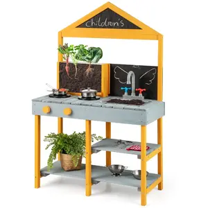 CostwayCuisine Extérieure pour Enfants avec Jardinière Robinet Rotatif... pas cher