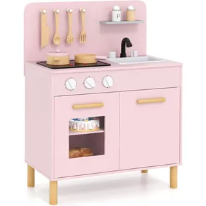 COSTWAY Cuisine Enfants 3 Ans+ Effect Lumières et Sonores avec toque d... pas cher