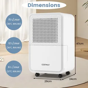 GOPLUS Déshumidificateur Portable Silencieux,Réservoir d'Eau 2,4L,Désh...