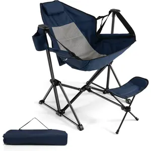 CostwayChaise de Camping avec Repose-Pieds Chaise Inclinable Pliable e... pas cher