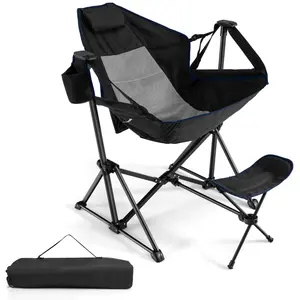 CostwayChaise de Camping avec Repose-Pieds Chaise Inclinable Pliable e...
