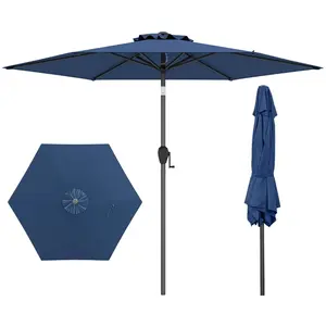 CostwayParasol de Terrasse 230 cm Parasol Robuste avec Inclinaison par... pas cher
