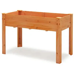 CostwayJardinière Surélevé en Bois avec Trou de Drainage Lit de Jardin... pas cher